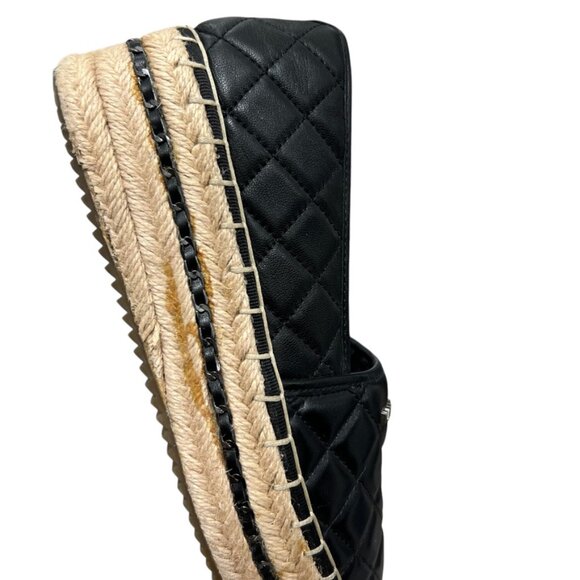 Karl Lagerfeld Paris DALIA Leather Quilted Platform Espadrilles women's sz 6.5 - Picture 10 of 12